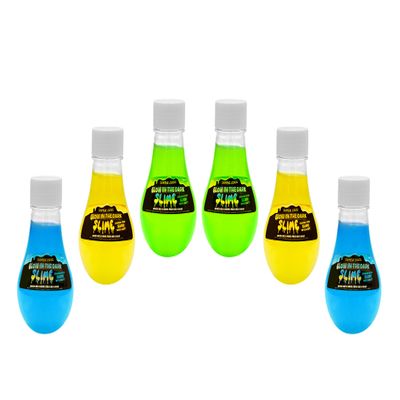 The Original Glow in The Dark Slime - 6pc Party Pack of Assorted Blue, Yellow and Green Glow Slimes Great for Birthdays, Easter Baskets, Halloween & Stocking Stuffers, for Kids, Boys & Girls, Ages 5+
