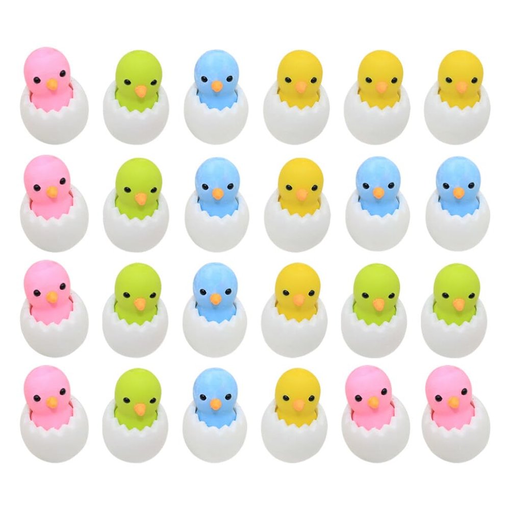 24pcs Shell Chick Eraser Animal Erasers Bulk Cute Erasers Easter Party Stocking Stuffer Puzzle Erasers Bulk Toys for Doggy Cartoon Eraser Prizes for Classroom Puppy