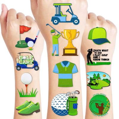 96 PCS Golf Temporary Tattoos Sports Theme Birthday Party Decorations & Favors, Golf Ball Fun Stickers for Boys Girls Men Kids, Classroom School Rewards