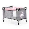 Bayer Design 18333AC Doll's Pram, Transformable, Height Adjustable, Accessories, Bag, Travel Cot, Waist Bag, Sleeping Bag, Denim Grey, Pink, Unicorn view 3