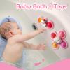 ALASOU 3PCS Pop Suction Cup Spinner Sensory Airplane Travel Toys for 1 Year Old Boy Girl Infant Toddlers|Novelty Spinning Tops 12 18 Months|1 2 Year Old Boy Birthday Gift|Baby Bath Toy Kids Ages 1-3 view 2