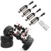 DAGIJIRD 2 Pairs Oil Filled Alloy Shock Absorber with Screws Set RC Car Replacement Part for Henglong for WPL C14 C24 RC Car Half Truck view 4