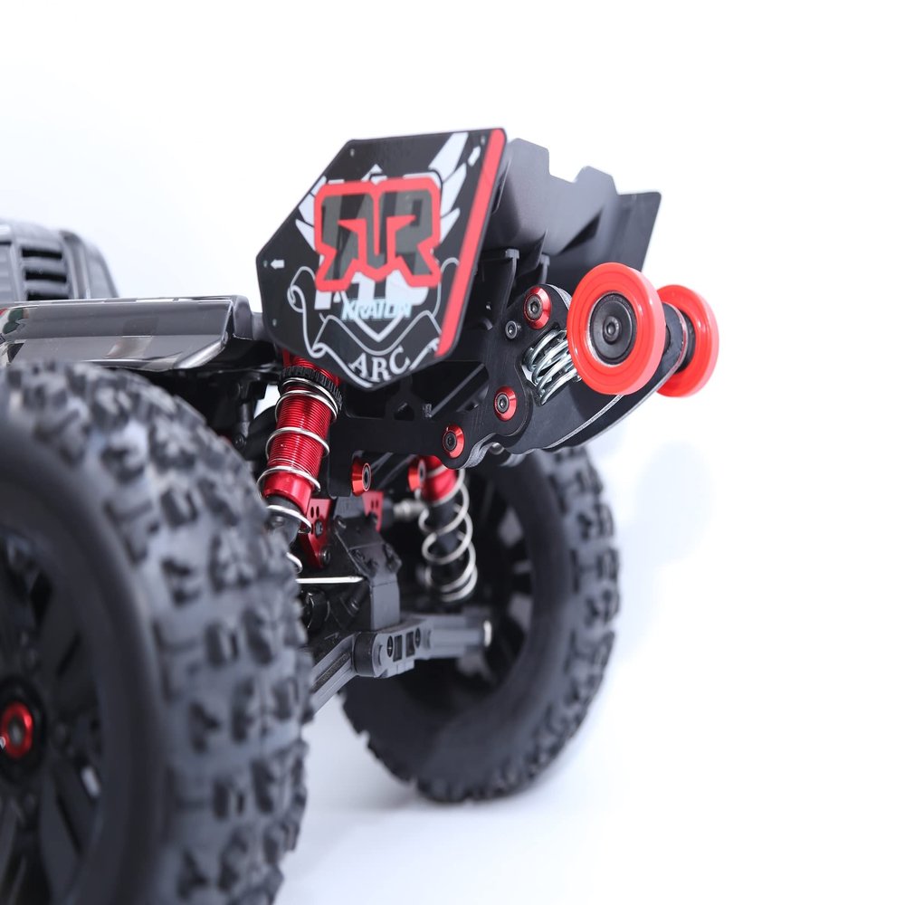 QingLeng Nylon Sturdy & Stable Wheelie Bar with Dual Spring Buffer for Arrma 1/8 kraton Outcast 6S Only fit The V5 or EXB Version - RED