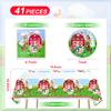 41pcs Farm Party Supplies ,include 20 Dessert Plat, 20 Napkin and 1pcs Tablecloth,Used for Farm Birthday Party Decoration view 2