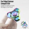 FREELOVE Metal Fidget Spinner for Adults, Stainless Steel Heavy Spinning Toys, Small Mini Fox Hand Gyro, Bearing Premium Long High Spin Fidget Block, Rainbow view 2