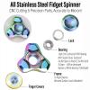 FREELOVE Metal Fidget Spinner for Adults, Stainless Steel Heavy Spinning Toys, Small Mini Fox Hand Gyro, Bearing Premium Long High Spin Fidget Block, Rainbow view 3