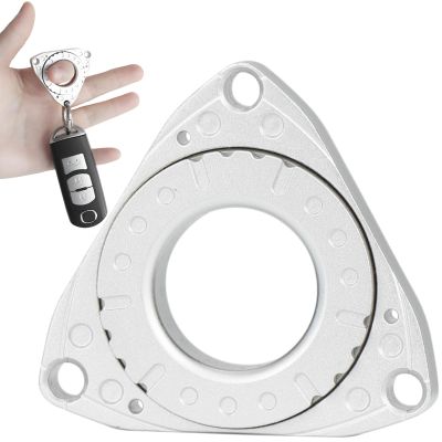 FREELOVE Keychain Ring Fidget Spinner for Adults, Men Finger Haptic Roller, Small Metal Clicker Toys, Ball Bearing, Black Fingears Spinning EDC for Anxiety Stress, Silver