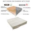 SOFW Sandbox Cover, Sandbox Sandpit Cover Waterproof and Sun Protection, 420D Heavy Duty Square Sandbox Protective Cover with Drawstring, Khaki, 72x72x8in view 3