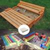 SOFW Sandbox Cover, Sandbox Sandpit Cover Waterproof and Sun Protection, 420D Heavy Duty Square Sandbox Protective Cover with Drawstring, Khaki, 72x72x8in view 4