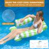 2PCS Inflatable Pool Float Chair Lounge for Adults Floating,Stripe Pattern Float Hammock for Pool Party Summer Water Fun (Green+Light Blue) view 2