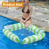 2PCS Inflatable Pool Float Chair Lounge for Adults Floating,Stripe Pattern Float Hammock for Pool Party Summer Water Fun (Green+Light Blue) view 3