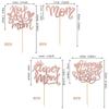 24 PCS Happy Mother's Day Cupcake Toppers Glitter Super Mom Cupcake Picks Love You Mom Cake Decorations for Happy Mother's Day Theme Women Birthday Party Cake Decorations Supplies Rose Gold view 2