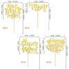 24 PCS Happy Mother's Day Cupcake Toppers Glitter Best Mom Love You Mom Cupcake Picks for Happy Mother's Day Theme Women Birthday Party Cake Decorations Supplies Gold view 2