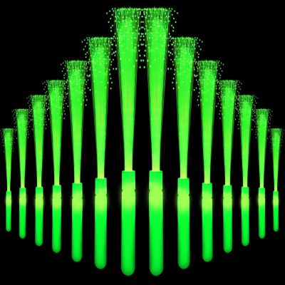 NUDALA 36 Pack Green Glow Sticks Light Up Fiber Optic Stick Glow Wands Bulk with 3 Flashing Models for Christmas Saint Patrick's Day Easter Party Favors