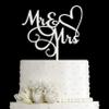 JIEEIN Mr & Mrs Cake Topper - Bride and Groom Sign Wedding, Engagement Cake Topper Decoration - Mirror Silver Acrylic view 1
