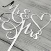 JIEEIN Mr & Mrs Cake Topper - Bride and Groom Sign Wedding, Engagement Cake Topper Decoration - Mirror Silver Acrylic view 3