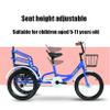 CARWERL Kids' Tricycles with Back Seat and Basket for 5-11 Years Old Boys & Girls 16 Inch Three Wheel Cruiser Bike Double People 3 Wheel Bicycle, Ideal Gift for Kids,Black,16 inch view 4