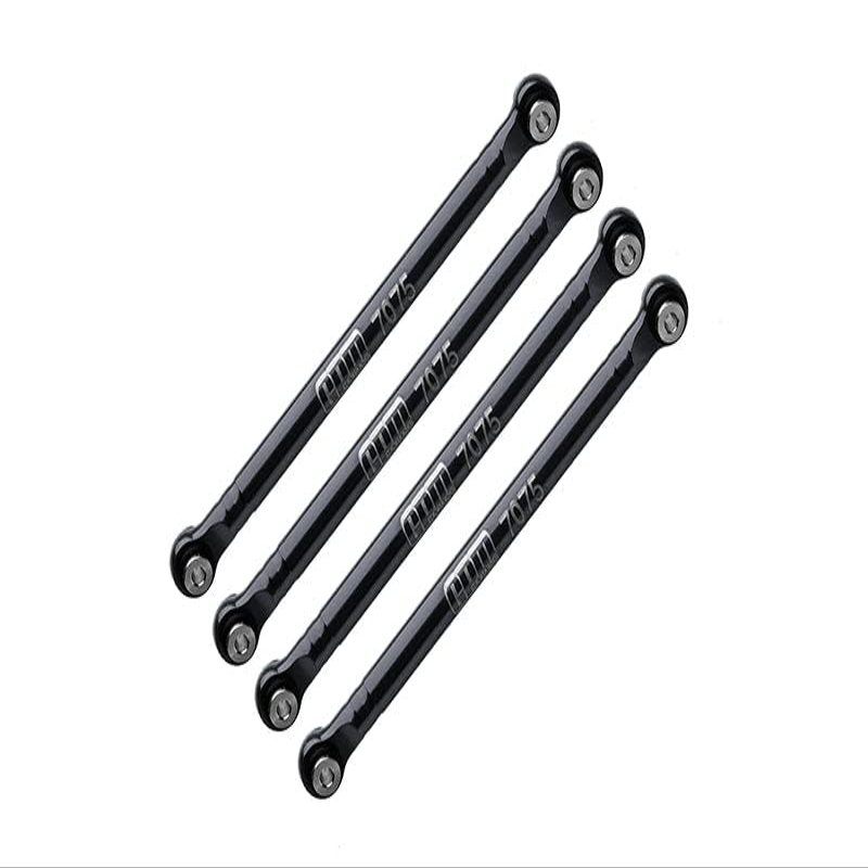 Aluminum 7075-T6 Front & Rear Lower Chassis Links Parts for Axial 1/24 AX24 XC-1 4WS Crawler Brushed RTR AXI00003 Upgrades - Black