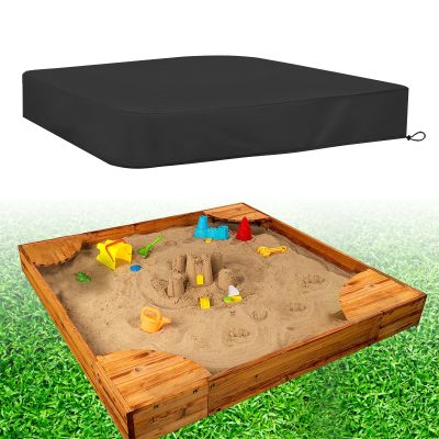 Hoypeyfiy Sandbox Sandpit Cover, Kids Sand Box Cover for Sand and Toys Protection, Square Protective Cover with Drawstring Black 59 * 59inches