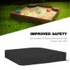 Hoypeyfiy Sandbox Sandpit Cover, Kids Sand Box Cover for Sand and Toys Protection, Square Protective Cover with Drawstring Black 59 * 59inches view 3