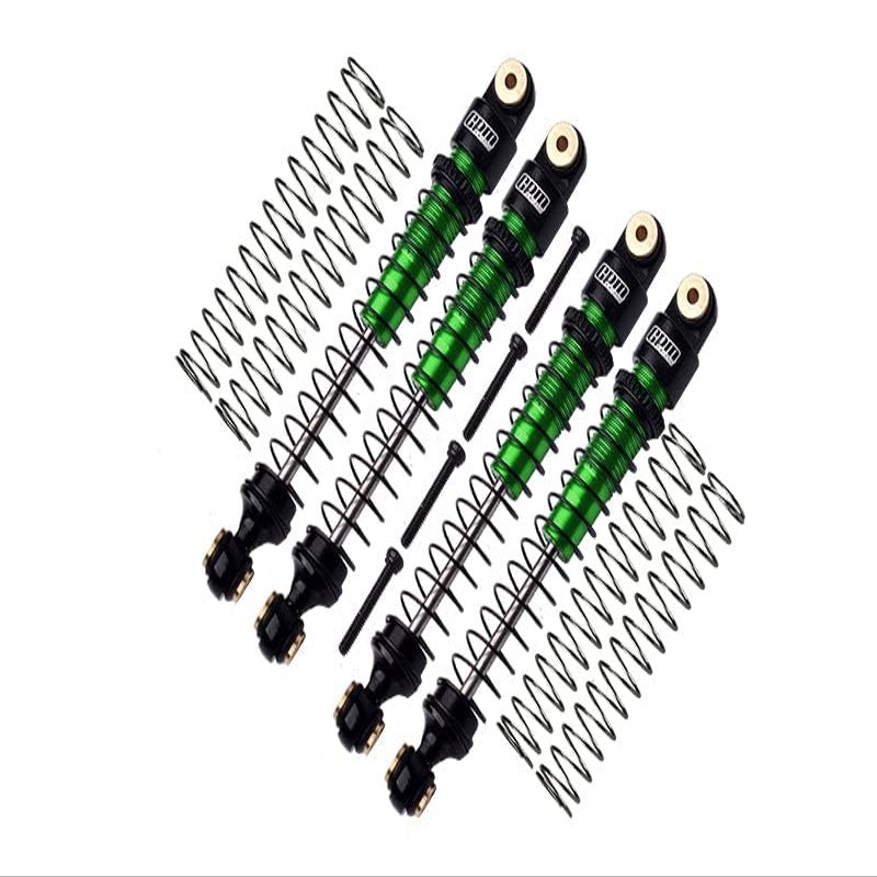 Aluminum 6061-T6 Front and Rear Dampers Shock Absorbers 49mm for Axial 1/24 AX24 XC-1 4WS Crawler Brushed RTR AXI00003 Upgrades - Green