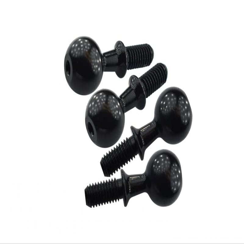 4140 Carbon Steel Pivot Balls for Front Knuckle Arms for 1/7 1/8 1/10 Arrma RC Cars & Trucks - 4Pc Set Black