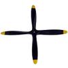 12 inch 4 Blades Wood Propeller 12x6 12x7 12x8 12x9 12x10 Fuel Power Puller for Nitro Gas Engine RC Airplane Sporter Warbird Trainer (Black, 12x7) view 3