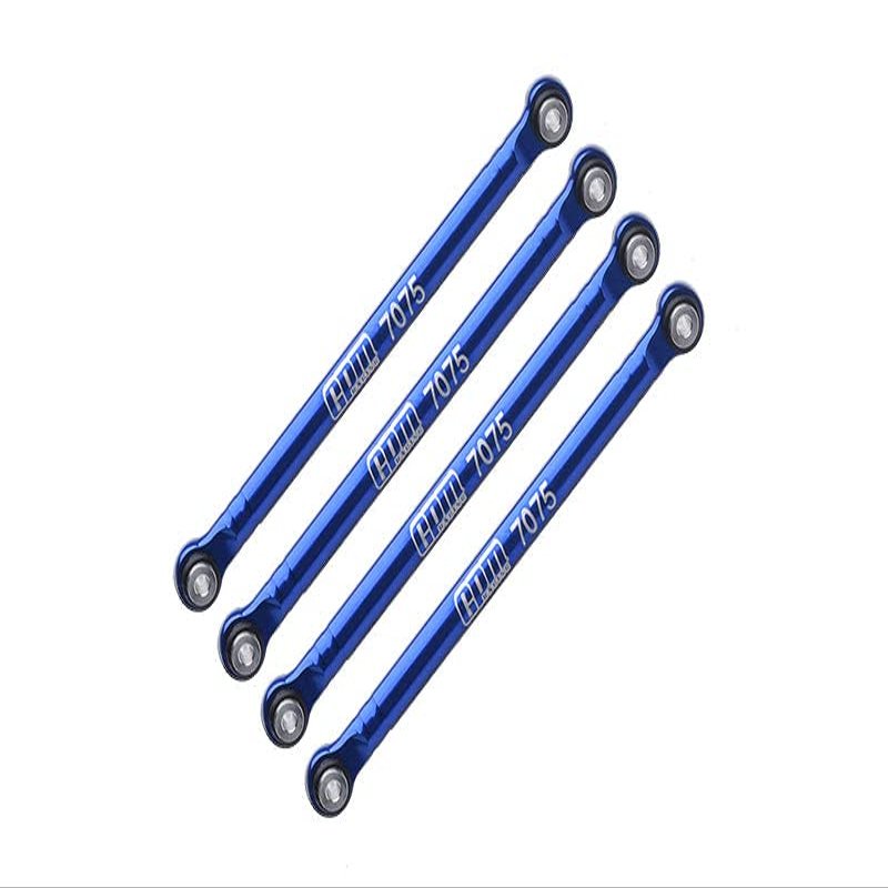 Aluminum 7075-T6 Front & Rear Lower Chassis Links Parts for Axial 1/24 AX24 XC-1 4WS Crawler Brushed RTR AXI00003 Upgrades - Blue