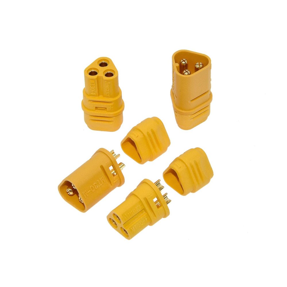 5Pair DC 500V 15A MT30 3 PIN Connector Motor Multirotor Male Female Gold Male ESC Brushless
