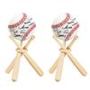Baseball Stand Baseball Holders, Baseball Display Case for Balls Display Wooden Baseball Bat Display Stand Holder Display Baseball Centerpieces for Tables for Kids and Sports Lover (2) view 1