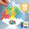 ALKISTA 48 Pcs Tetra Tower Balance Stacking Blocks Game, Board Games for 2 Players+ Family Games, Parties, Travel, Kids & Adults Team Building Blocks Toy view 1