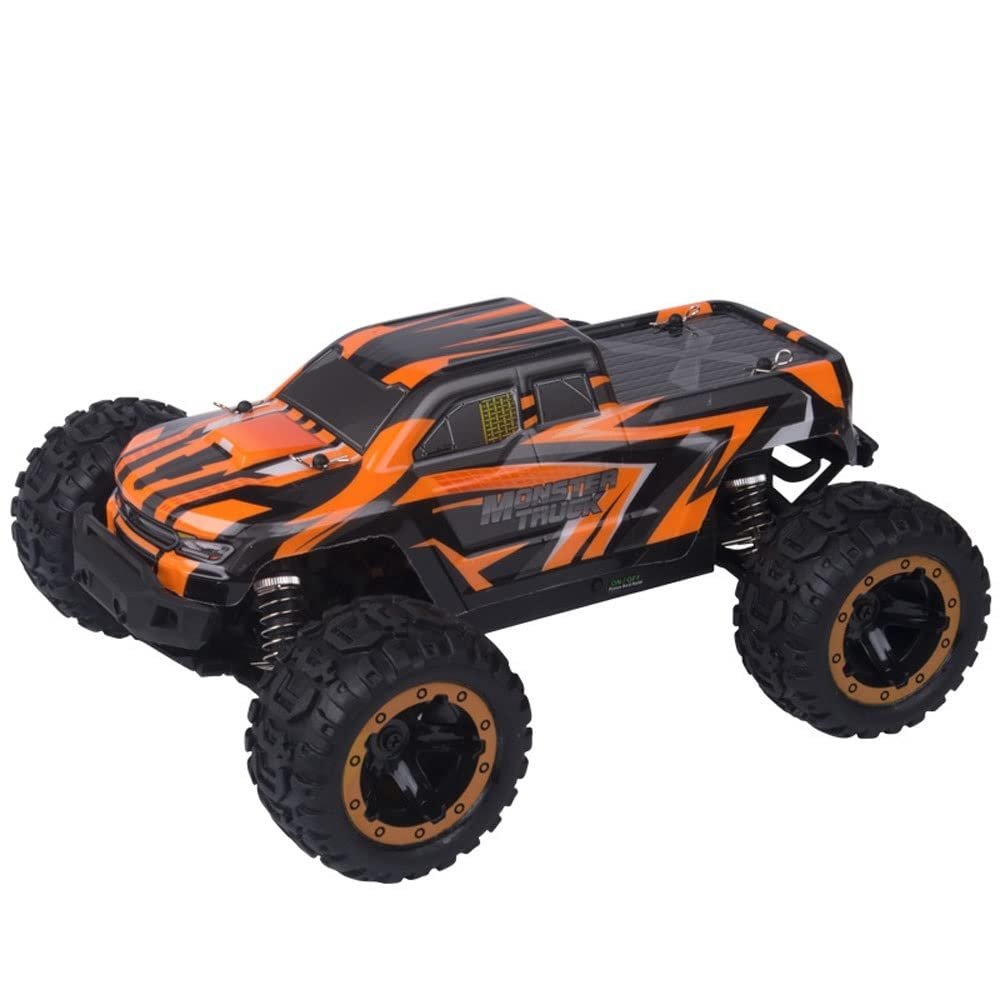 1/16 Scale Bigfoot Off-Road Remote Control Car 45KM/H High-Speed Brushless Motor RC Vehicle Two Rechargeable Batteries/All Terrain RC Truck Surprise Gifts for Adults (Orange)
