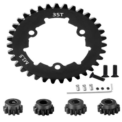 Rcarmumb 35T Spur Gear Upgrades Part for 1/5 X-Maxx 6S Monster Truck,1/5 X-Maxx 8S Monster Truck,Medium Carbon Steel 35T 1.5 Spur Gear with Pinion Gear(15T/16T/17T/18T) Hops Up