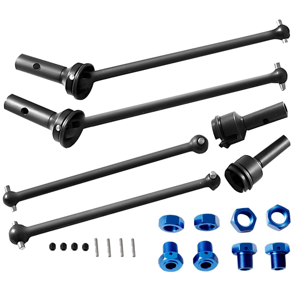 Rcarmumb RC Drive Shaft CVD Axles Upgrades Part for 1/8 Typhon 6s, 1/7 Felony Limitless Roller Infraction 6s BlxSteel Front Rear 4PCS Driveshafts w/17mm Wheel Hex Hub Hops Up,Navy Blue