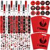 YYMYMGJ Rock and Roll Party Favors, Rock Star Supplies Decorations Includes 12 Keychain, 12 badge, 12 Bracelet,12Bags, 12 sheet tattoos for 80s 90s Rock Party Favors Goodie Bags Stuffers view 1