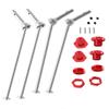 RCMYou Drive Shaft Axles Upgrades Part for Arrma 1/8 Kraton 6S BLX,Outcast 6S BLX,#45 Steel 4PCS Front Rear CVD Driveshaft Silver,w/Wheel Hex Nuts Red view 1