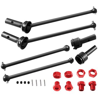 Rcarmumb RC Drive Shaft CVD Axles Upgrades Part for 1/8 Typhon 6s, 1/7 Felony Limitless Roller Infraction 6s BlxSteel Front Rear 4PCS Driveshafts w/17mm Wheel Hex Hub Hops Up,Red