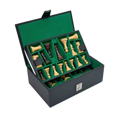 Leather Chess Large-Capacity Chess Piece Storage Portable Chess Storage Box (The Product Does Not Include Chess Pieces) Chess Gifts (Color : Only Chess Box) (Only Chess Box)
