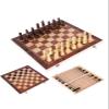 3 in 1 Wooden Set Backgammon Checkers Folding Wooden Chess Board Indoor Travel Chess Wooden Pieces Chess Pieces (Size : 34x34cm) (24x24cm) view 4