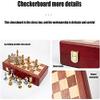 28.5cm x 29.2cm Wood Set with Metal Pieces - Folding Game Board with Storage view 4