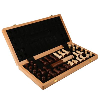 16.5" 2 in 1 Chess Checkers Set Large Folding Set with Chess Piece Storage Slot for Kids Chess Gifts