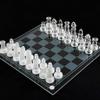 Crystal Glass Chess Portable Travel Chess Frosted Clear Chess Pieces Luxury Classic Interactive Game Educational Toy Gift (Size : Small) view 3