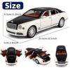 BDTCTK Compatible for 1:24 Scale Bentley Mulsanne Diecast Cars Models, Pull Back Car Toys with 6 Open Doors, Light and Sound, Boys Toys Kids Adults Gifts (White) view 2