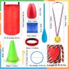 Wettarn 70 Pcs Christmas Indoor Games Potato Sack Race Bags for Teens Adult Egg Spoon Bean Bags Ring Toss 3 Legged Relay Race Tug of War Rope Family Reunions Games for Christmas Eve Celebrations view 2