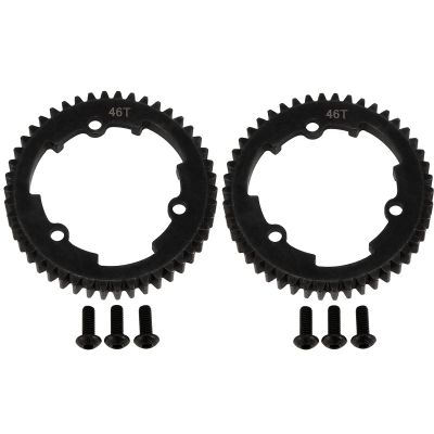 2pcs Harden Steel 46T Main Spur Gear 1 Mod M1 for 1/5 Traxxas X-Maxx 1/7 Traxxas XO-1 1/10 Traxxas E-Revo 2.0 MAXX 1/6 Traxxas XRT 6447 Upgrade Parts Black