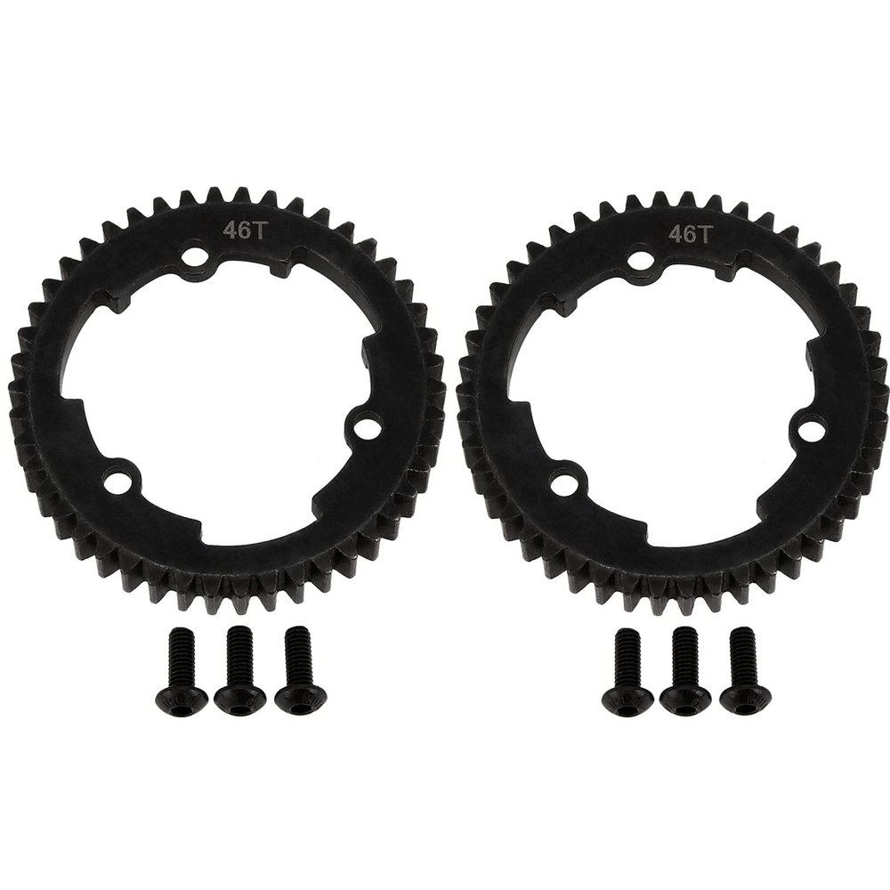 2pcs Harden Steel 46T Main Spur Gear 1 Mod M1 for 1/5 Traxxas X-Maxx 1/7 Traxxas XO-1 1/10 Traxxas E-Revo 2.0 MAXX 1/6 Traxxas XRT 6447 Upgrade Parts Black