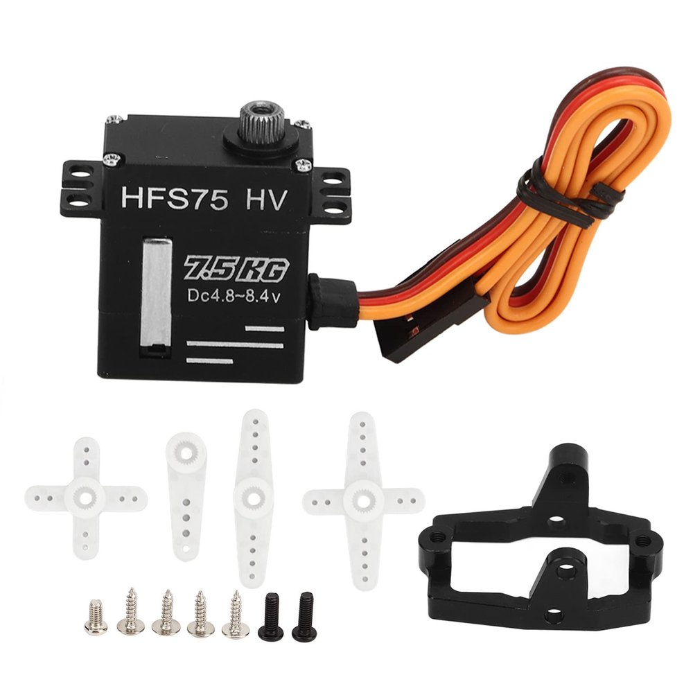 Alomejor 7.5KG High Torque Servo, Full Metal Gear Steering Servo for 1/18, DC 4.8?8.4V