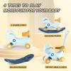 LLparty 4 in 1 Rocking Horse for Toddlers 1-3 Years Old, Baby Rocking Toy Fun Birthday Gift for 1+ Boys, Ride on Toy with Detachable Balance Board and Footrest, Balance Bike with Push Handle, Blue view 2