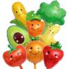 8Pcs Vegetable Fruit Foil Balloons Corn Carrot Orange Tomato Broccoli Strawberry Banana Orange Avocado Mylar Foil Balloons Party Decortions for Birthday Baby Shower view 1