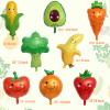 8Pcs Vegetable Fruit Foil Balloons Corn Carrot Orange Tomato Broccoli Strawberry Banana Orange Avocado Mylar Foil Balloons Party Decortions for Birthday Baby Shower view 2